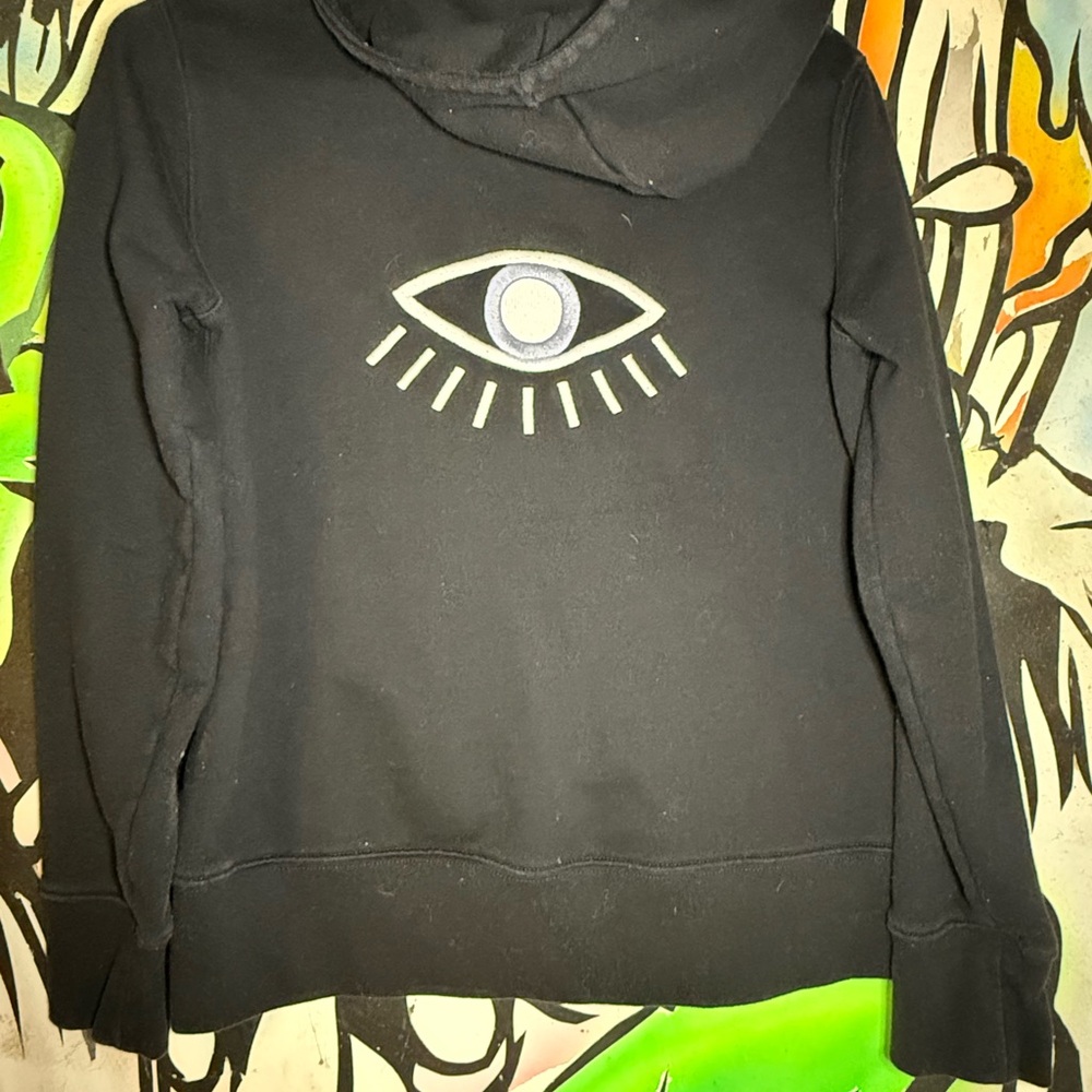 Madewell Black Hoodie with Embroidered Eye Design